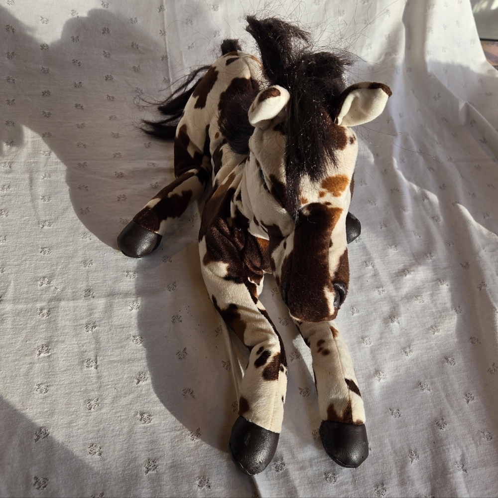 Folkmanis Puppets Brown and White Plush Paint Horse Toy PRICE FIRM